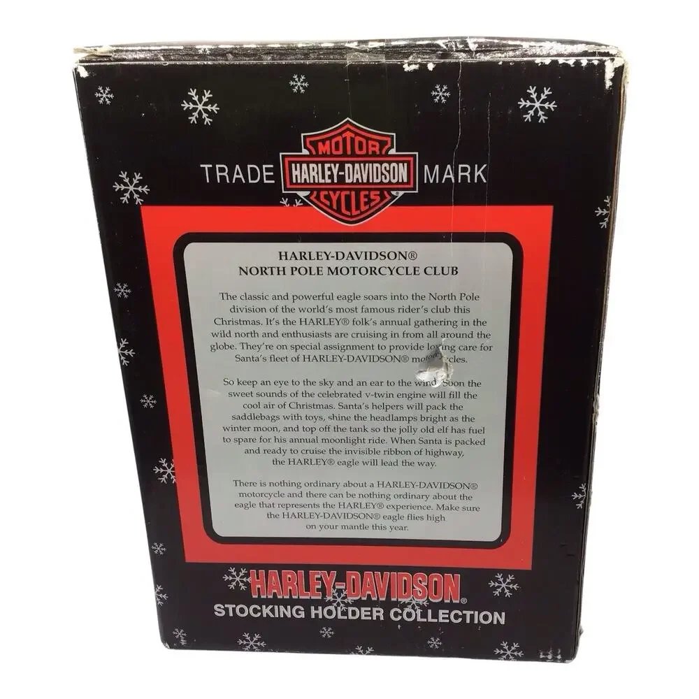 Harley-Davidson 2002 Eagle Christmas Stocking Holder Shelf Sitter NIB